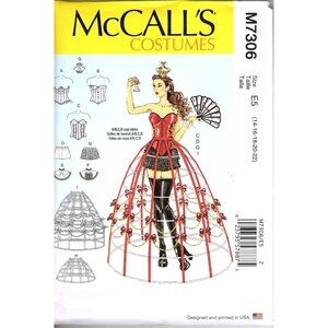 McCalls M7306 Misses 14 to 22 Corset and Hoop Skirt Costume Sewing Pattern